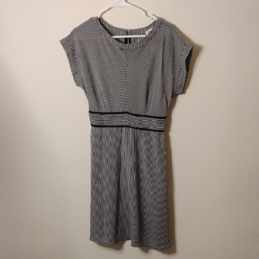 Monteau Midi Dress Large Blue And White